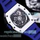 Swiss Replica Richard Mille RM011 Chronograph White Ceramic Blue Rubber Watch (6)_th.jpg